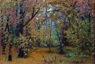 ウッズ Painting - 秋の森 1876 古典的な風景 イワン・イワノビッチの木